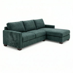 English Elm Talmadge L-shaped Chenille Sectional Handcrafted Usa Chaise Lounge Contemporary Living Room Velvet Antique Charcoal Sage Green B2761P498628