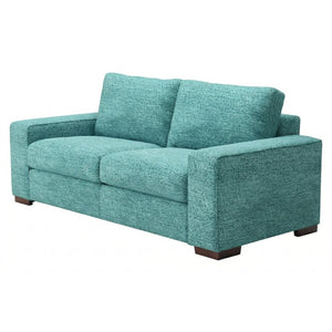 English Elm Modena Square Arm Sofa USA Handcrafted Hardwood Frame Polyester Upholstered Living Room Hepburn Emerald B2761P498636