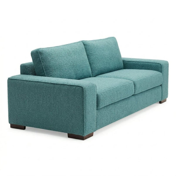 English Elm Modena Square Arm Sofa USA Handcrafted Hardwood Frame Polyester Upholstered Living Room Hepburn Emerald B2761P498636