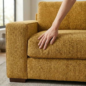English Elm Modena Square Arm Sofa USA Handcrafted Hardwood Frame Polyester Upholstered Living Room Hepburn Chai Tea B2761P498637