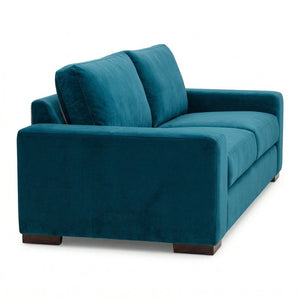English Elm Modena Square Arm Sofa USA Handcrafted Hardwood Frame Polyester Upholstered Living Room Velvet Antique Peacock B2761P498638