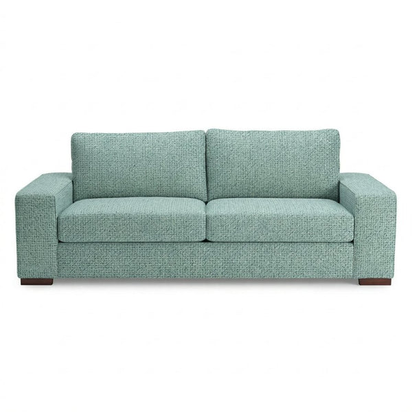 English Elm Modena Square Arm Sofa USA Handcrafted Hardwood Frame Polyester Upholstered Living Room Blue Leslie Robins Egg B2761P498639