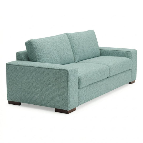 English Elm Modena Square Arm Sofa USA Handcrafted Hardwood Frame Polyester Upholstered Living Room Blue Leslie Robins Egg B2761P498639