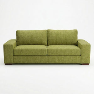 English Elm Modena Square Arm Sofa USA Handcrafted Hardwood Frame Polyester Upholstered Living Room Green Notion Appletini B2761P498640