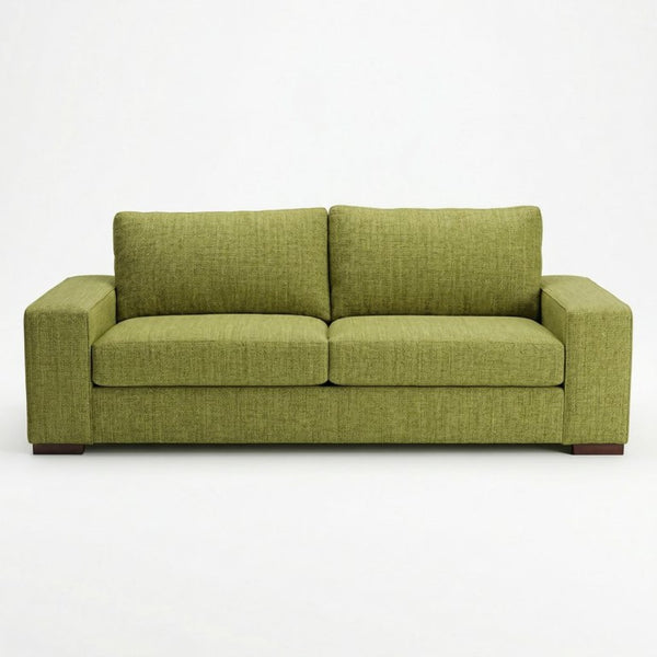 English Elm Modena Square Arm Sofa USA Handcrafted Hardwood Frame Polyester Upholstered Living Room Green Notion Appletini B2761P498640