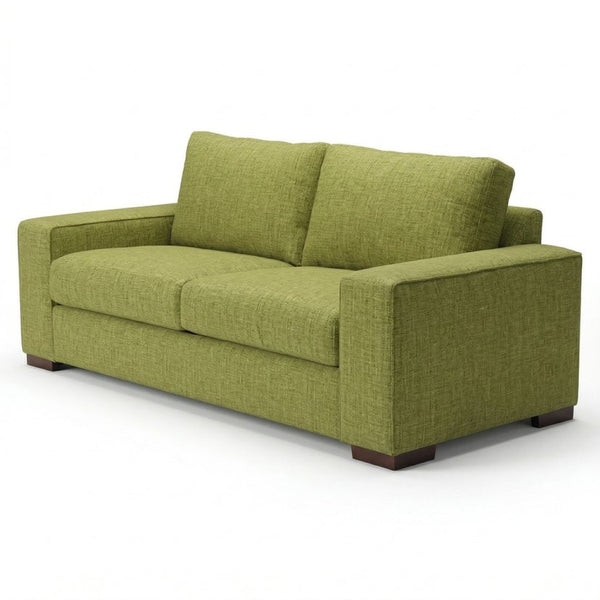 English Elm Modena Square Arm Sofa USA Handcrafted Hardwood Frame Polyester Upholstered Living Room Green Notion Appletini B2761P498640