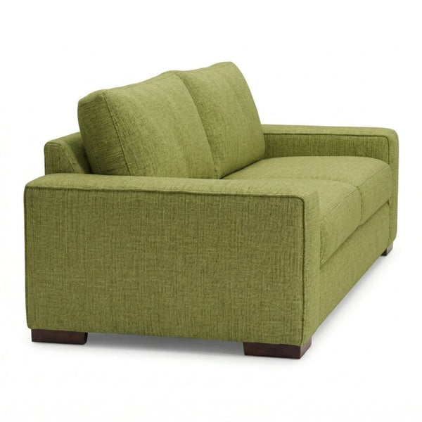 English Elm Modena Square Arm Sofa USA Handcrafted Hardwood Frame Polyester Upholstered Living Room Green Notion Appletini B2761P498640