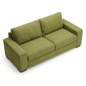 English Elm Modena Square Arm Sofa USA Handcrafted Hardwood Frame Polyester Upholstered Living Room Green Notion Appletini B2761P498640