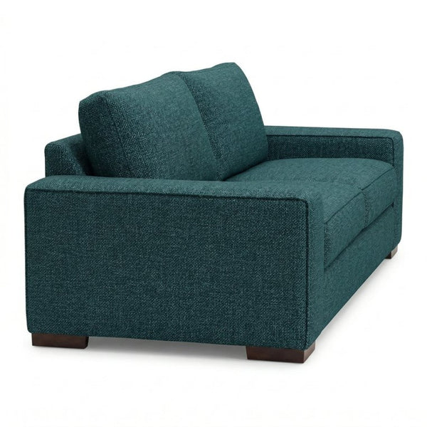 English Elm Modena Classic Square Arm Sofa Handcrafted Chenille Upholstery for Living Rooms Teal B2761P498641