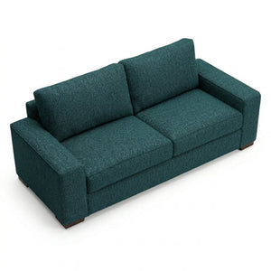 English Elm Modena Classic Square Arm Sofa Handcrafted Chenille Upholstery for Living Rooms Teal B2761P498641