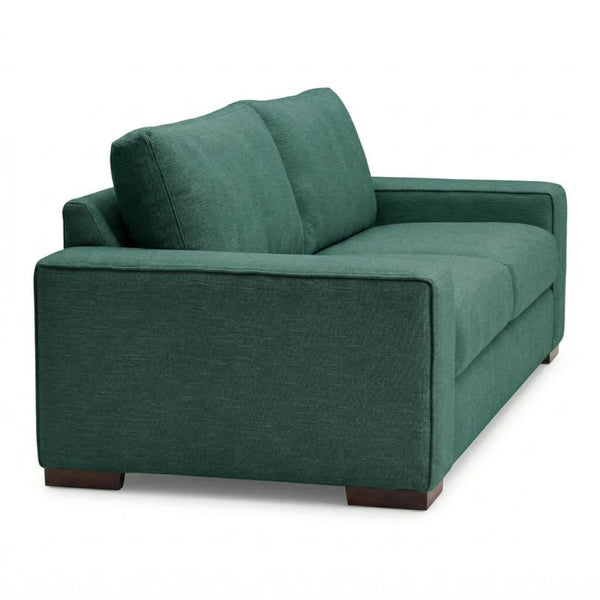 English Elm Modena Classic Square Arm Sofa Handcrafted Chenille Upholstery for Living Rooms Forest Green B2761P498642