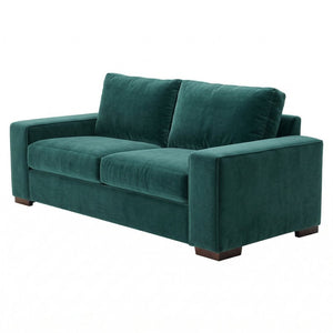 English Elm Modena Classic Square Arm Sofa Handcrafted Chenille Upholstery for Living Rooms Forest Green B2761P498642