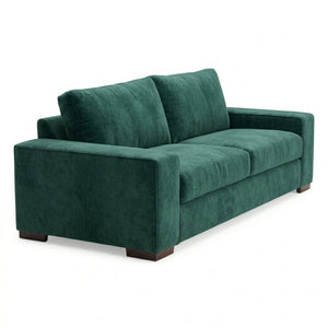 English Elm Modena Classic Square Arm Sofa Handcrafted Chenille Upholstery for Living Rooms Forest Green B2761P498642