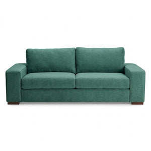 English Elm Modena Classic Square Arm Sofa Handcrafted Chenille Upholstery for Living Rooms Forest Green B2761P498642