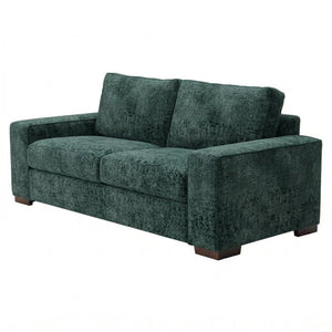English Elm Modena Classic Square Arm Sofa Handcrafted Chenille Upholstery for Living Rooms Charcoal Green B2761P498643