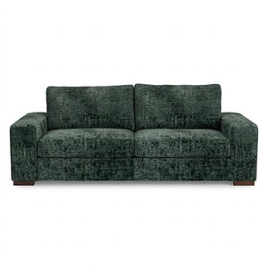 English Elm Modena Classic Square Arm Sofa Handcrafted Chenille Upholstery for Living Rooms Charcoal Green B2761P498643