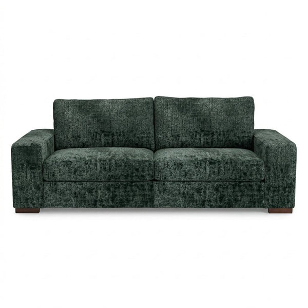 English Elm Modena Classic Square Arm Sofa Handcrafted Chenille Upholstery for Living Rooms Charcoal Green B2761P498643