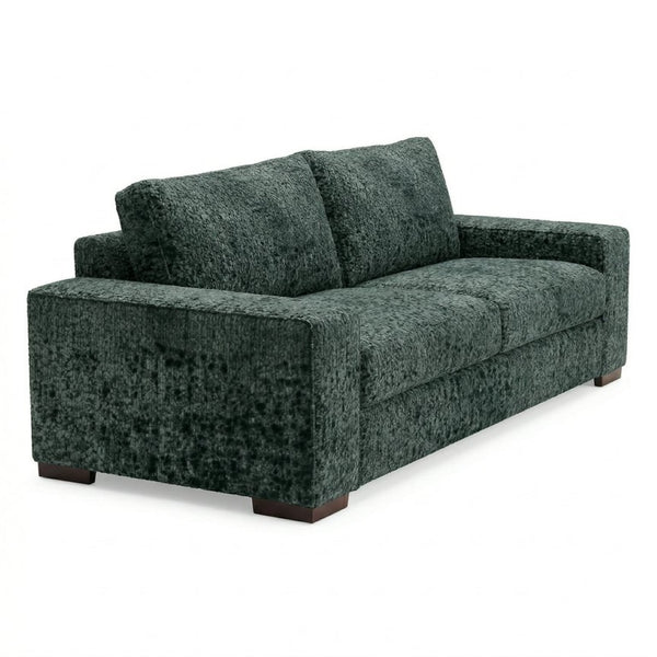 English Elm Modena Classic Square Arm Sofa Handcrafted Chenille Upholstery for Living Rooms Charcoal Green B2761P498643