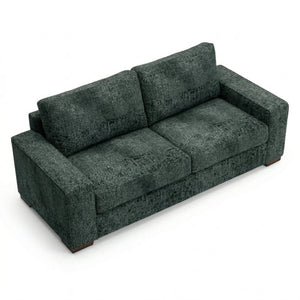 English Elm Modena Classic Square Arm Sofa Handcrafted Chenille Upholstery for Living Rooms Charcoal Green B2761P498643