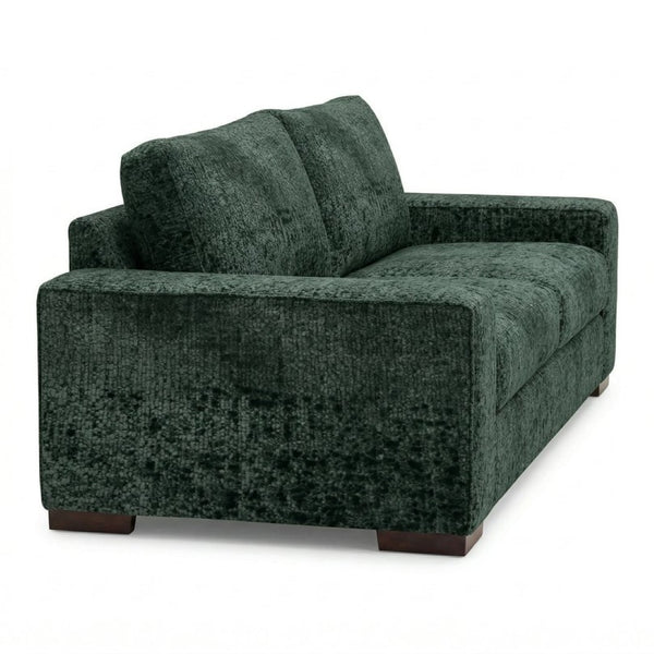 English Elm Modena Classic Square Arm Sofa Handcrafted Chenille Upholstery for Living Rooms Charcoal Green B2761P498643