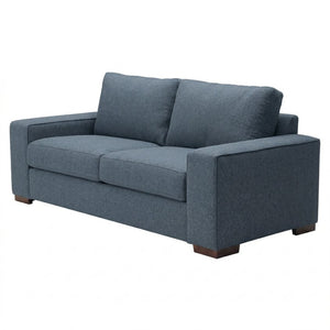 English Elm Modena Square Arm Sofa USA Handcrafted Hardwood Frame Polyester Upholstered Living Room Leslie Peacock Slate Blue B2761P498661