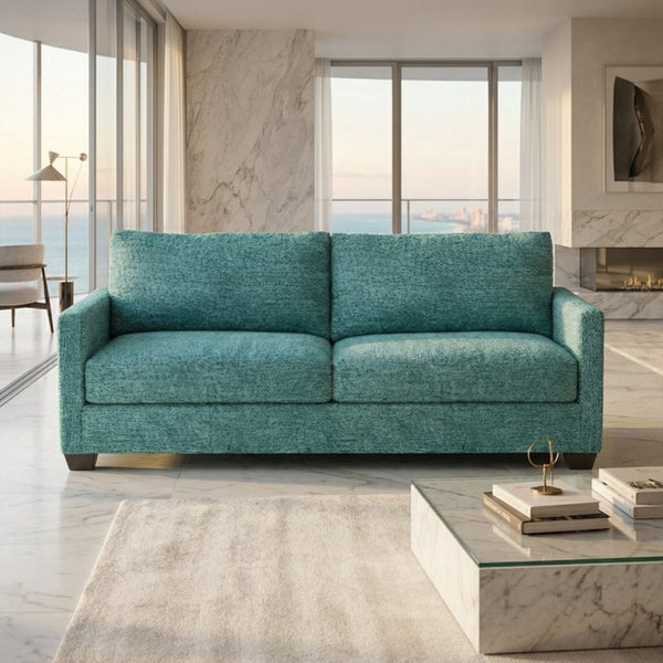 English Elm Damon American Made Sofa with Emerald Polyester Upholstery and Hardwood Frame Hepburn Emerald B2761P498777