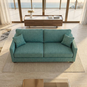 English Elm Damon American Made Sofa with Emerald Polyester Upholstery and Hardwood Frame Hepburn Emerald B2761P498777