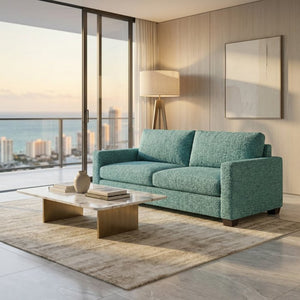 English Elm Damon American Made Sofa with Emerald Polyester Upholstery and Hardwood Frame Hepburn Emerald B2761P498777