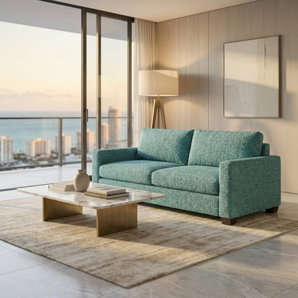 English Elm Damon American Made Sofa with Emerald Polyester Upholstery and Hardwood Frame Hepburn Emerald B2761P498777