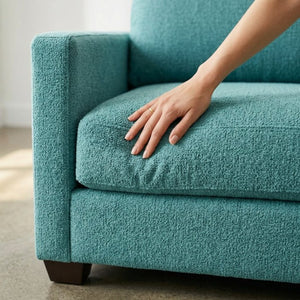 English Elm Damon American Made Sofa with Emerald Polyester Upholstery and Hardwood Frame Hepburn Emerald B2761P498777