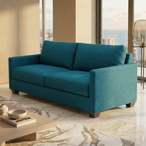 English Elm Damon American Made Sofa with Emerald Polyester Upholstery and Hardwood Frame Velvet Antique Peacock B2761P498779