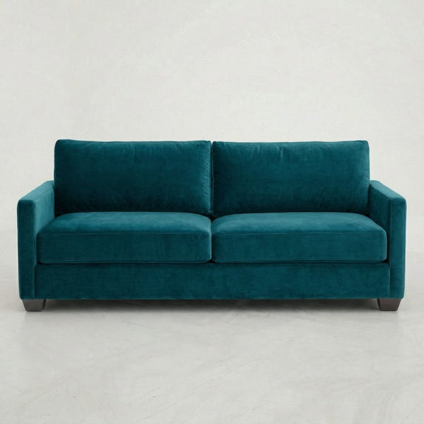 English Elm Damon American Made Sofa with Emerald Polyester Upholstery and Hardwood Frame Velvet Antique Peacock B2761P498779