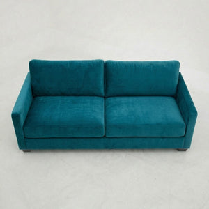 English Elm Damon American Made Sofa with Emerald Polyester Upholstery and Hardwood Frame Velvet Antique Peacock B2761P498779