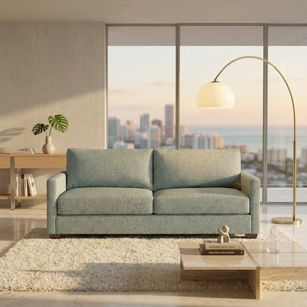 English Elm Damon American Made Sofa with Emerald Polyester Upholstery and Hardwood Frame Blue Leslie Robins Egg B2761P498780