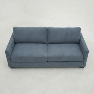 English Elm Damon American Made Sofa with Emerald Polyester Upholstery and Hardwood Frame Leslie Peacock Slate Blue B2761P498781