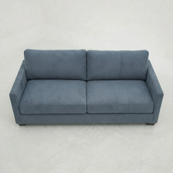 English Elm Damon American Made Sofa with Emerald Polyester Upholstery and Hardwood Frame Leslie Peacock Slate Blue B2761P498781