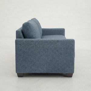 English Elm Damon American Made Sofa with Emerald Polyester Upholstery and Hardwood Frame Leslie Peacock Slate Blue B2761P498781