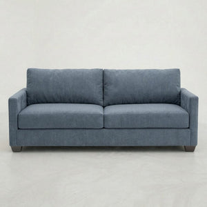 English Elm Damon American Made Sofa with Emerald Polyester Upholstery and Hardwood Frame Leslie Peacock Slate Blue B2761P498781