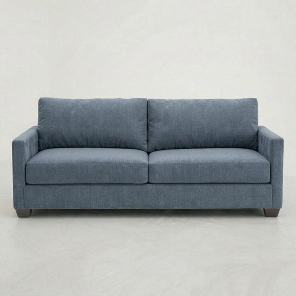 English Elm Damon American Made Sofa with Emerald Polyester Upholstery and Hardwood Frame Leslie Peacock Slate Blue B2761P498781