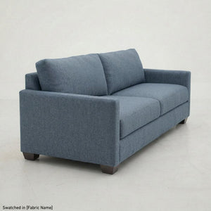 English Elm Damon American Made Sofa with Emerald Polyester Upholstery and Hardwood Frame Leslie Peacock Slate Blue B2761P498781