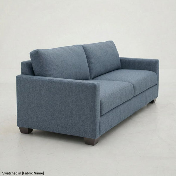 English Elm Damon American Made Sofa with Emerald Polyester Upholstery and Hardwood Frame Leslie Peacock Slate Blue B2761P498781