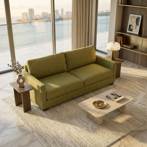 English Elm Damon American Made Sofa with Emerald Polyester Upholstery and Hardwood Frame Notion Appletini B2761P498782