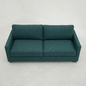 English Elm Damon Square Arm Chenille Sofa American Crafted for Classic Living Room Style Teal B2761P498783