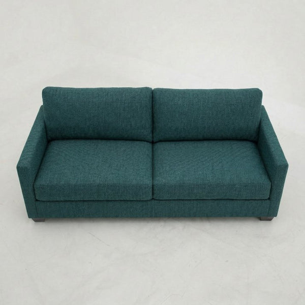 English Elm Damon Square Arm Chenille Sofa American Crafted for Classic Living Room Style Teal B2761P498783