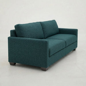 English Elm Damon Square Arm Chenille Sofa American Crafted for Classic Living Room Style Teal B2761P498783