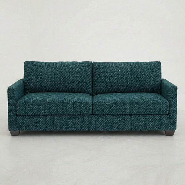 English Elm Damon Square Arm Chenille Sofa American Crafted for Classic Living Room Style Teal B2761P498783