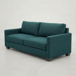 English Elm Damon Square Arm Chenille Sofa American Crafted for Classic Living Room Style Teal B2761P498783