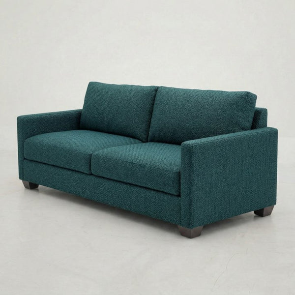 English Elm Damon Square Arm Chenille Sofa American Crafted for Classic Living Room Style Teal B2761P498783