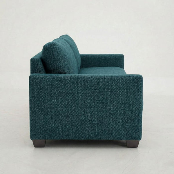 English Elm Damon Square Arm Chenille Sofa American Crafted for Classic Living Room Style Teal B2761P498783
