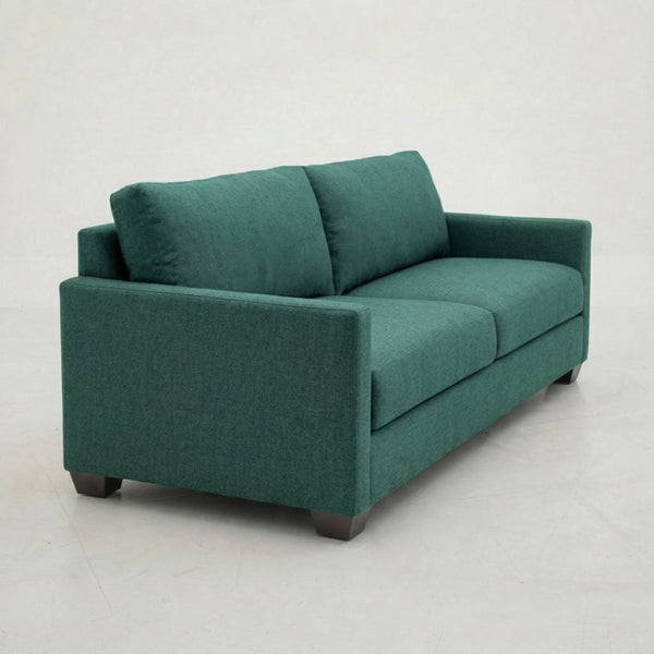 English Elm Damon Square Arm Chenille Sofa American Crafted for Classic Living Room Style Forest Green B2761P498784